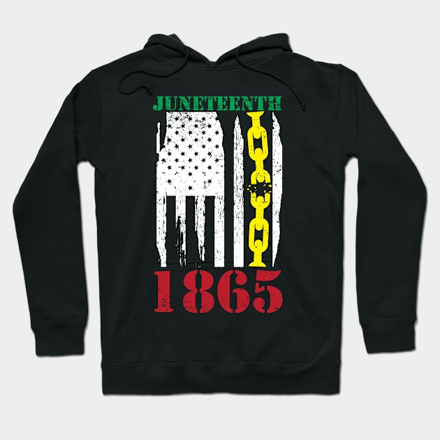 Juneteenth 1865 USA Flag Hoodie by thingsandthings